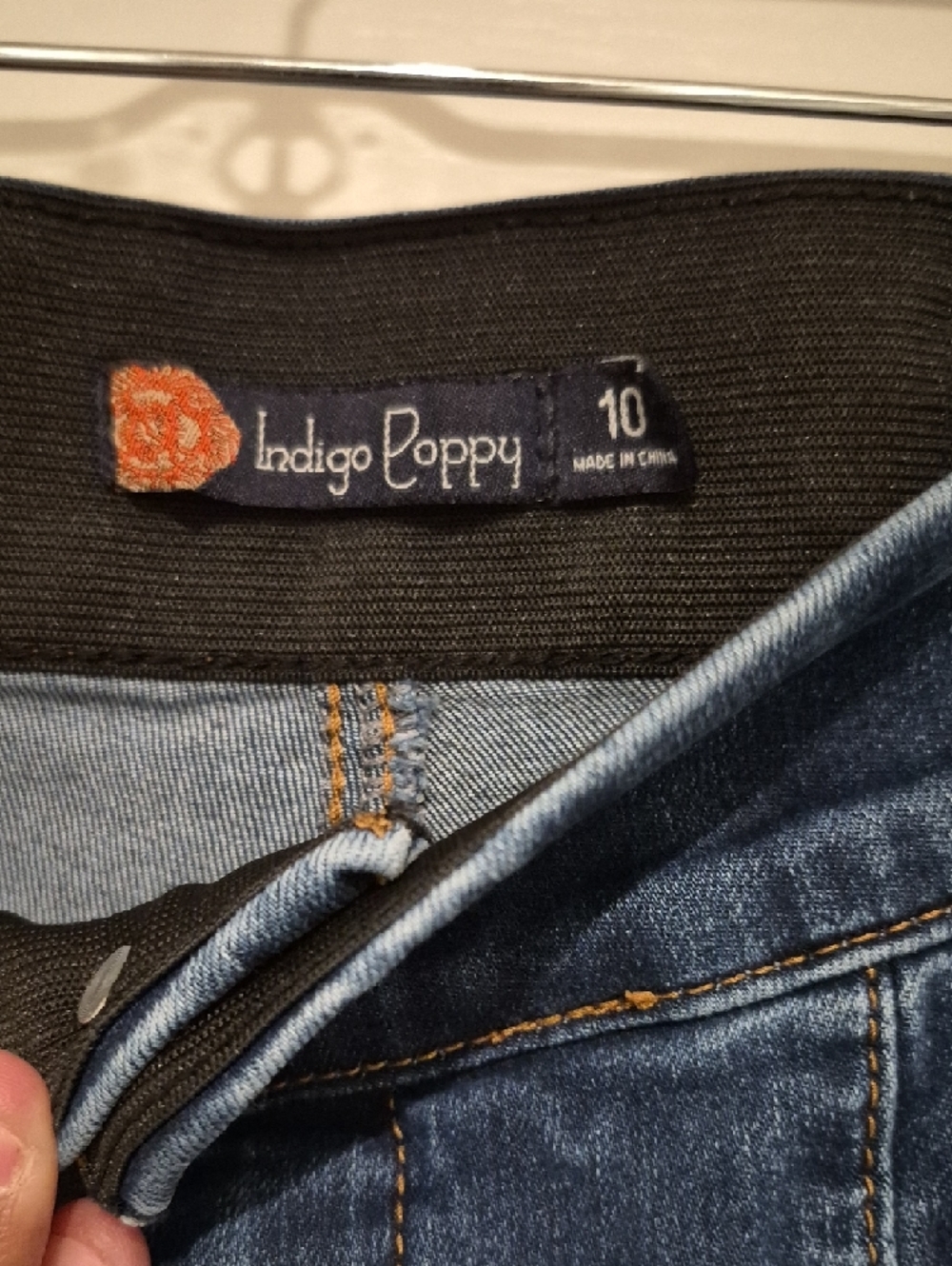 High-Rise Dark Blue Flare Jeans for Women - Picture 2 of 4